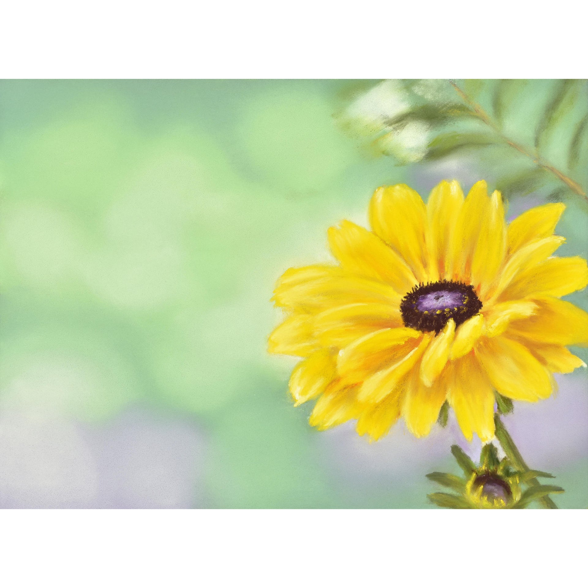 Colourful yellow dahlia flower painting