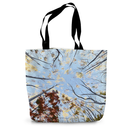 Tote bag with tree canopy artwork design 