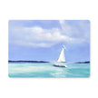 White sailboat artwork designed rectangular placemat