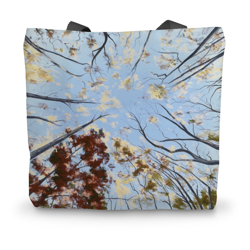 Tote bag with tree canopy artwork design 