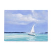 White sailboat, blue and white artwork design rectangular worktop saver