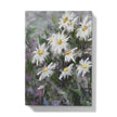Notebook cover with a painting of white daisies and colourful background. back cover