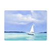 White sailboat artwork designed rectangular placemat
