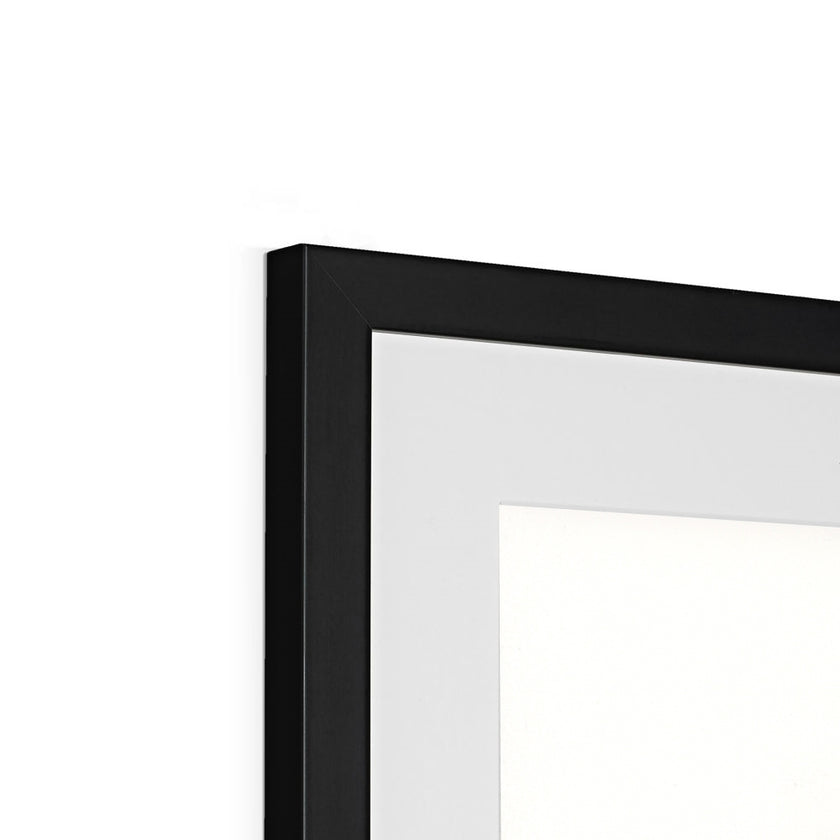 Close-up of a black picture frame corner 