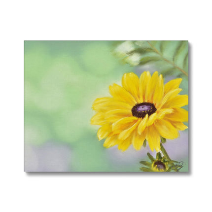 Yellow Dahlia daisy canvas art print