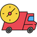 Little red truck with a stopwatch