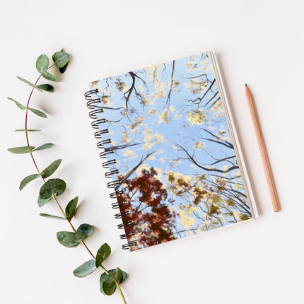 Autumn tree canopy artwork design spiral bound, vegan-friendly, notebook