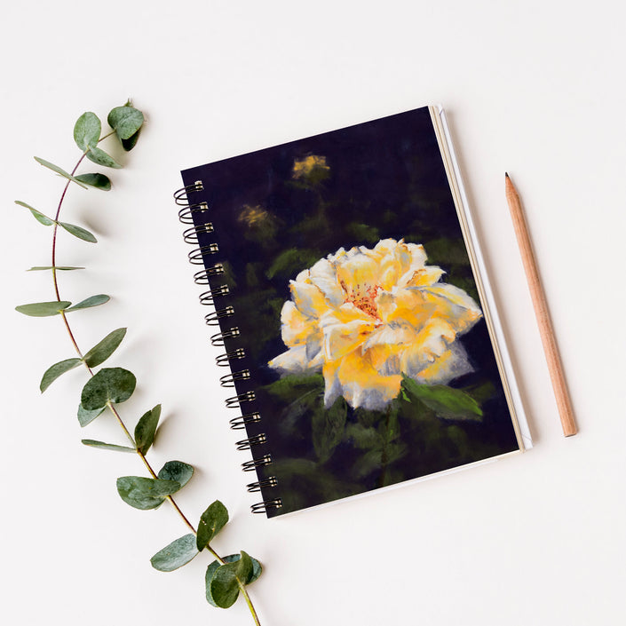 Yellow rose art designed notebook