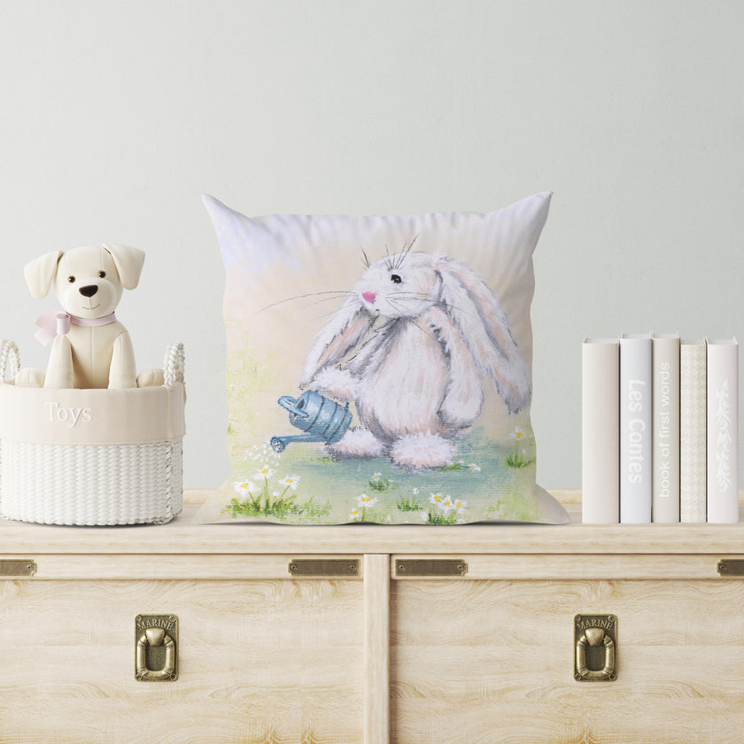 White Rabbit art sofa pillow