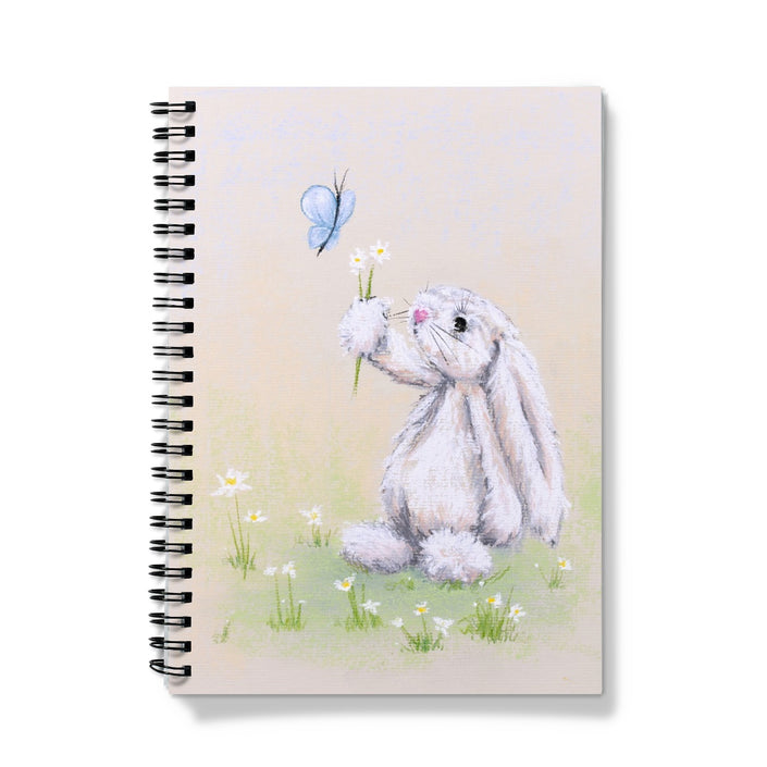 Spiral bound Notebook with a bunny and butterfly illustration