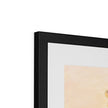 Teddy Bears at Christmas, art print in black frame. Close up of top corner and black frame