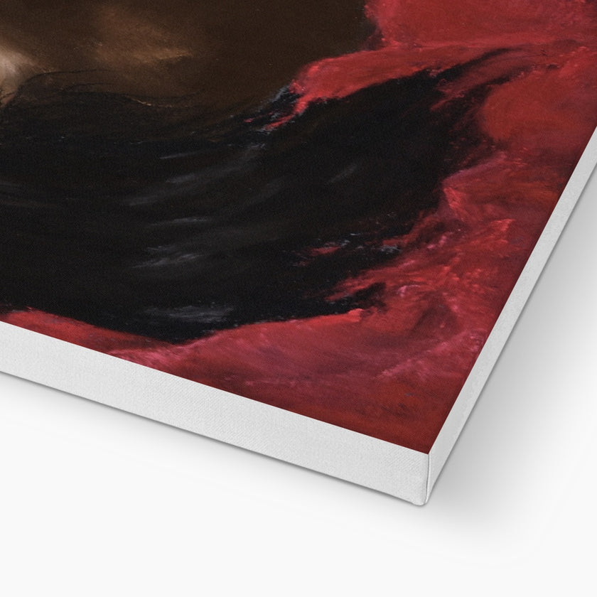 Canvas art print, bottom corner detail