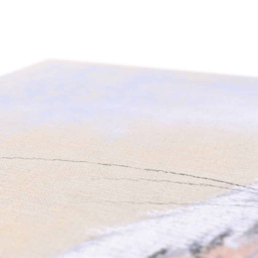 Rabbit nursery art print. Close up of canvas fabric