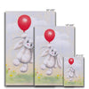 Rabbit, balloon and flowers painting, canvas nursery art prints. Different sizes