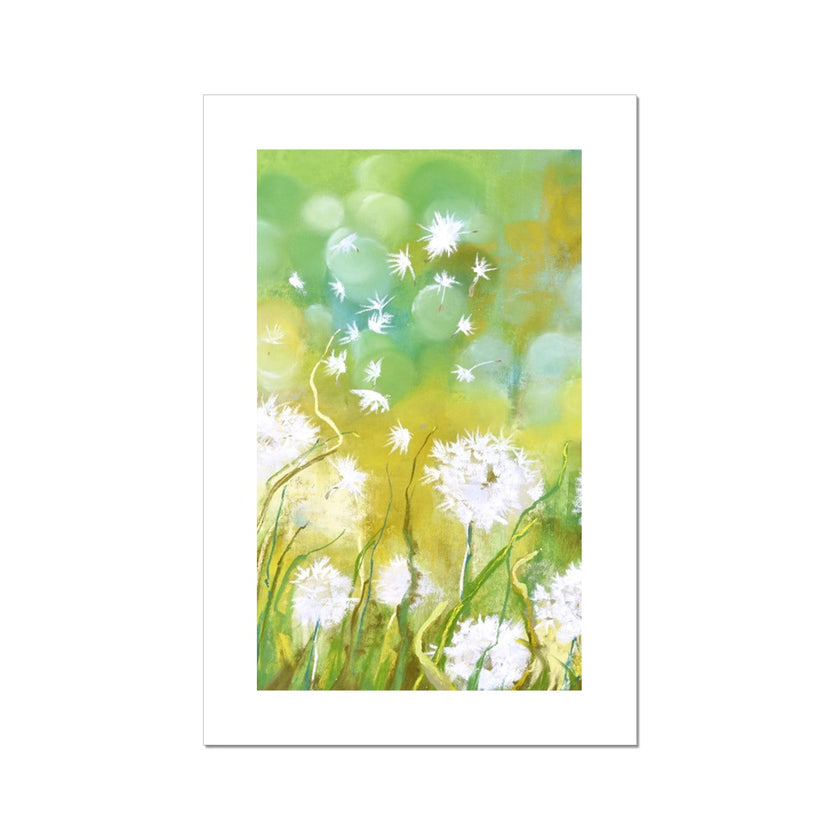 Dandelion Seed artwork, fine art canvas print. Unmounted. Portrait format art print