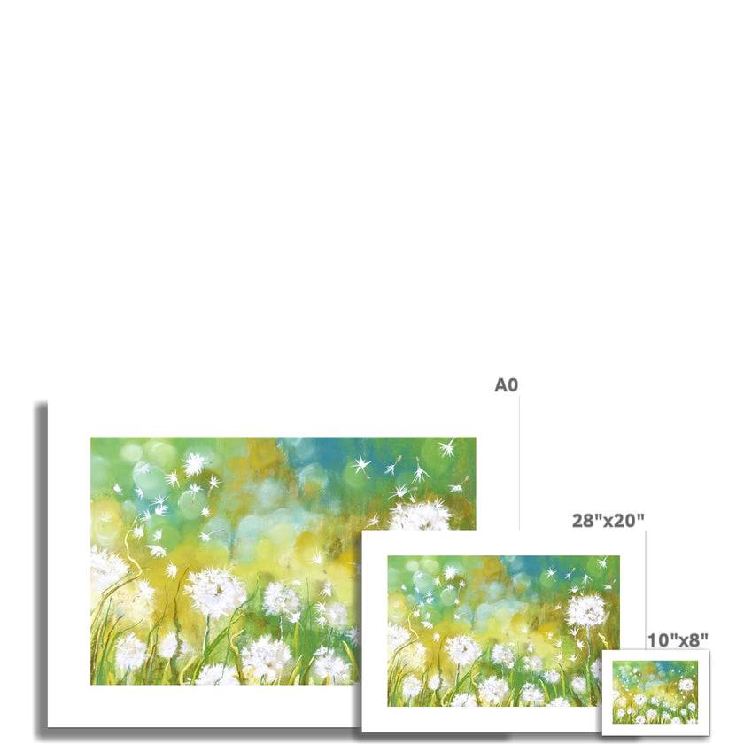 Dandelion Seed artwork, fine art canvas prints. Unmounted. Landscape format, different sizes