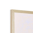 Rabbit fine art print in natural frame. Top corner detail