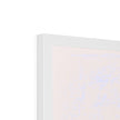 Rabbit fine art print in white frame. Top corner detail