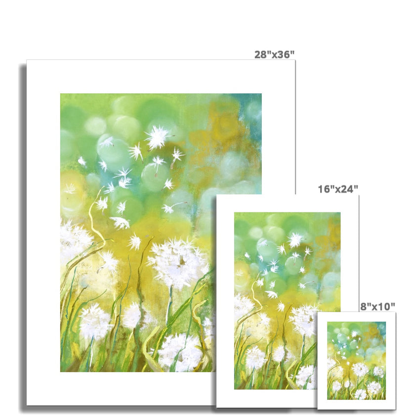 Dandelion Seed artwork, fine art canvas prints. Unmounted. Portrait format, different sizes
