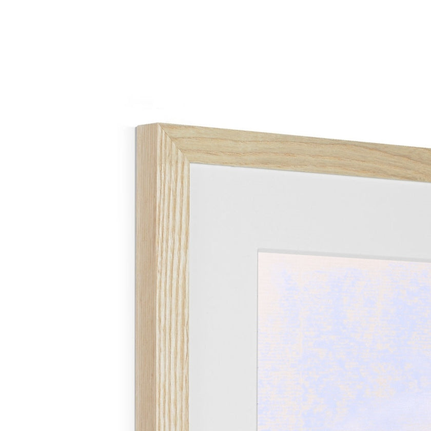 Rabbit nursery art print. Natural frame top corner detail