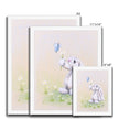 Adorable rabbit painting. Nursery art print in a white frame. Different sizes