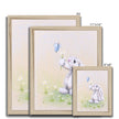 Adorable rabbit painting. Nursery art print in a natural frame. Different sizes