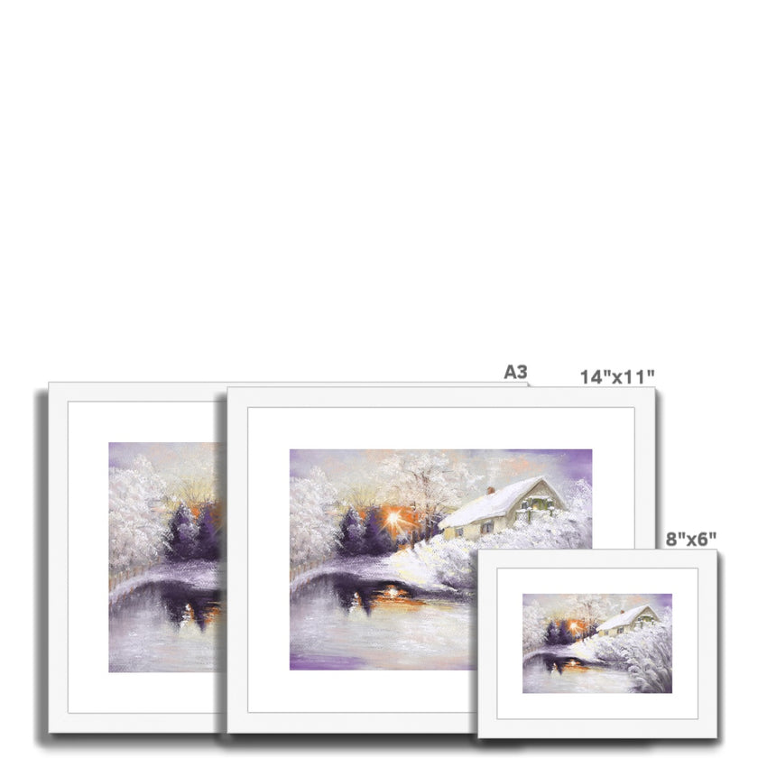Winter's Magic fine art print in white frame. Different sizes