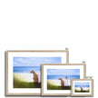 A Boy and His Dog at the beach painting. Fine art prints in a natural frame. Different sizes