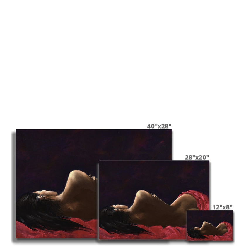 Beautiful Lady in Red painting. Fine art canvas prints. Different sizes. 
